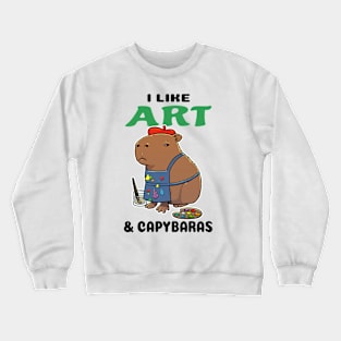 I Like Art and Capybaras Crewneck Sweatshirt
